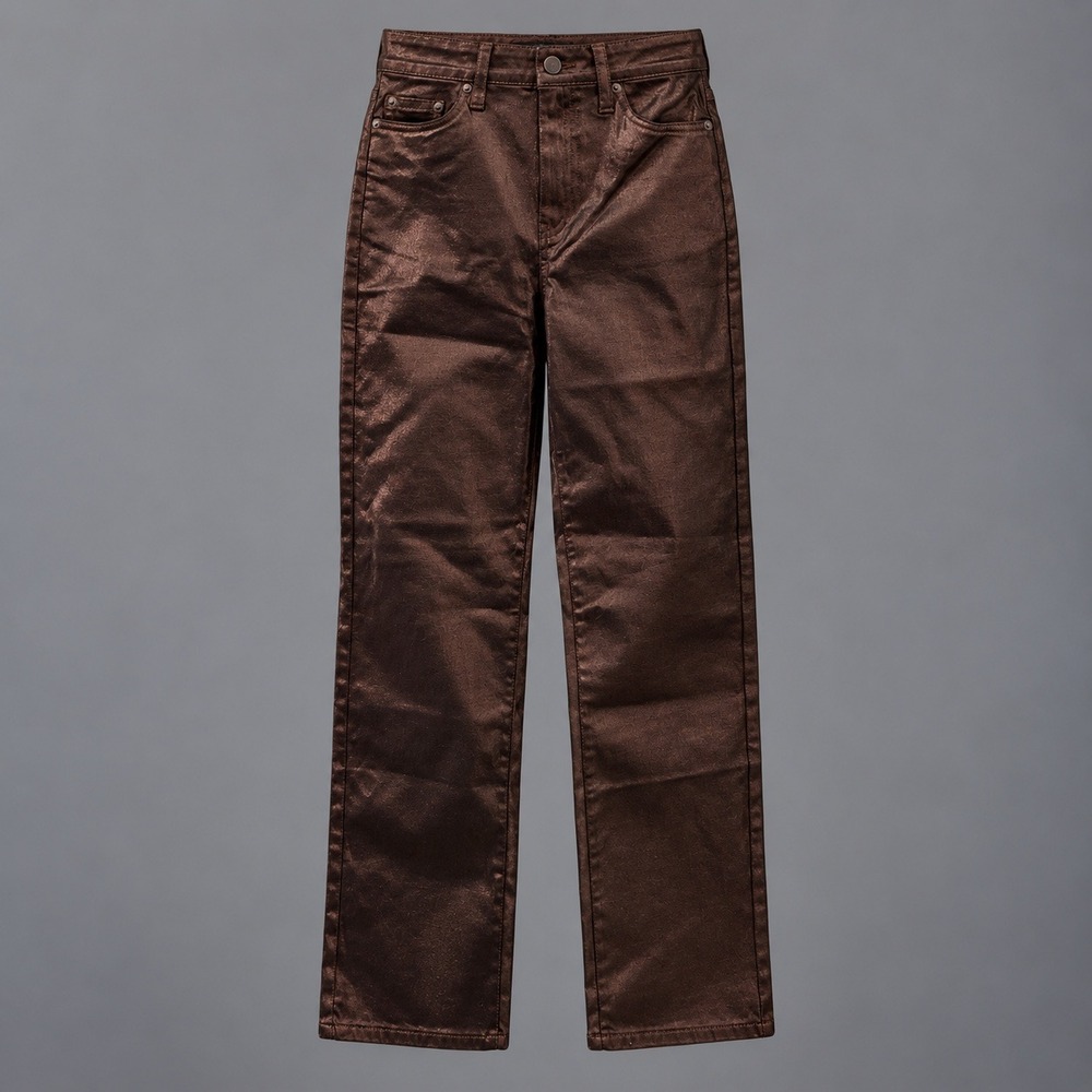 Banana Republic Pants Womens 25 Bronze Metallic Straight High Rise Jeans NWT 29"